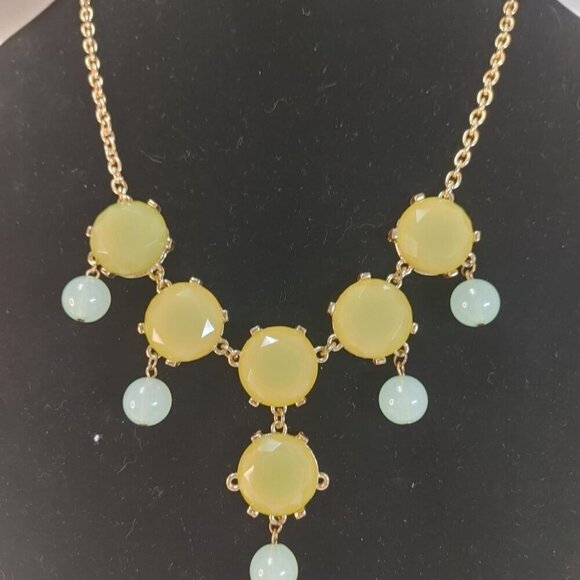 Jewelry Set / Green and Blue Statement Necklace and Earrings - Picture 3 of 7